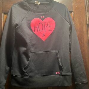 Breast Cancer Awareness Crew Neck Sweatshirt with Pocket